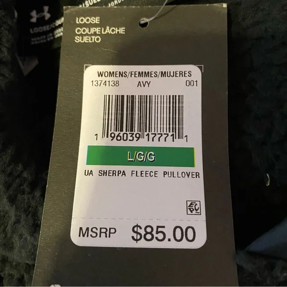 Under Armour Sherpa Fleece Hoodie Black Cropped Long Sleeve Women’s Size Large - Picture 11 of 11